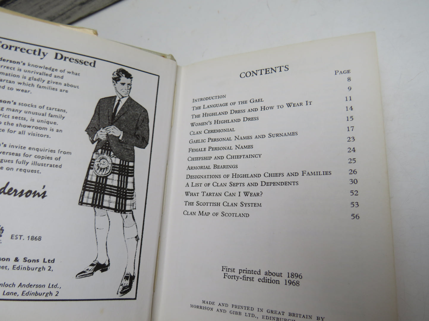 The Scottish Clans and Their Tartans 41st Edition 1968