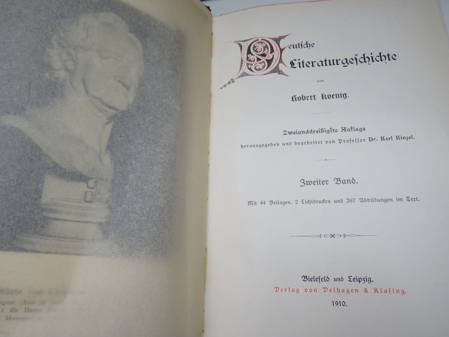 Deutsche Literaturegeschichte Von Robert Koenig 1910 Antique German Books
