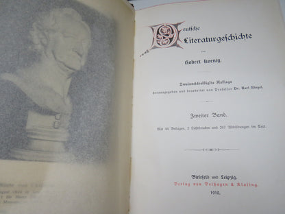 Deutsche Literaturegeschichte Von Robert Koenig 1910 Antique German Books