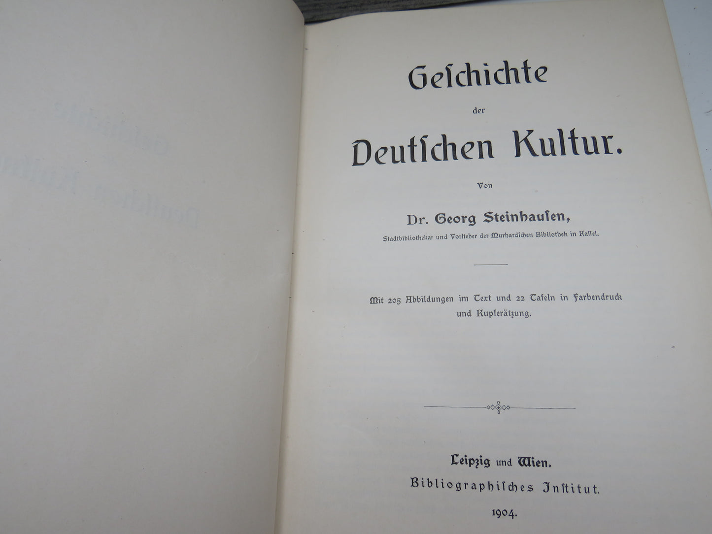 Geschichte Der Deutschen Kultur Von Dr. Georg Steinhausen 1904