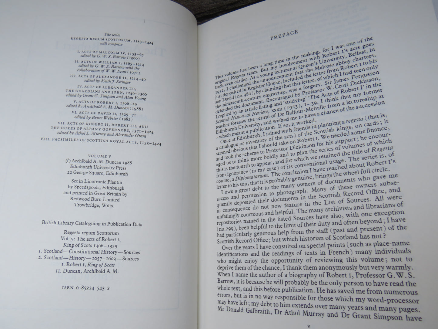 The Acts of Robert I King of Scots 1306-1329 Edited By Archibald A. M. Duncan 1988