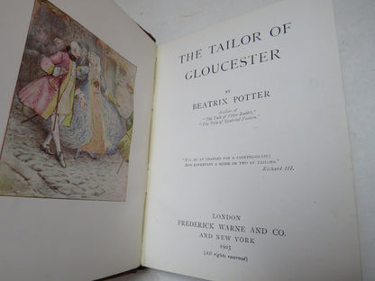 The Tailor of Gloucester by Beatrix Potter, 1903, First Edition, Antique Children's Book book image 4