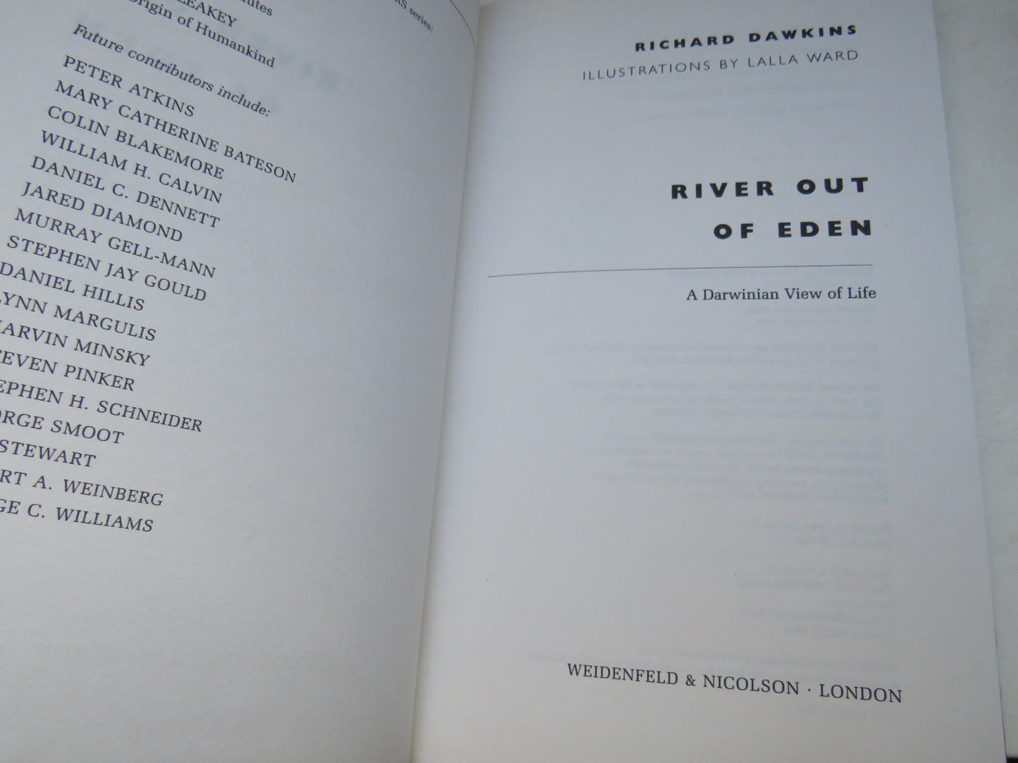 River Out of Eden A Darwinian View of Life By Richard Dawkins 1995