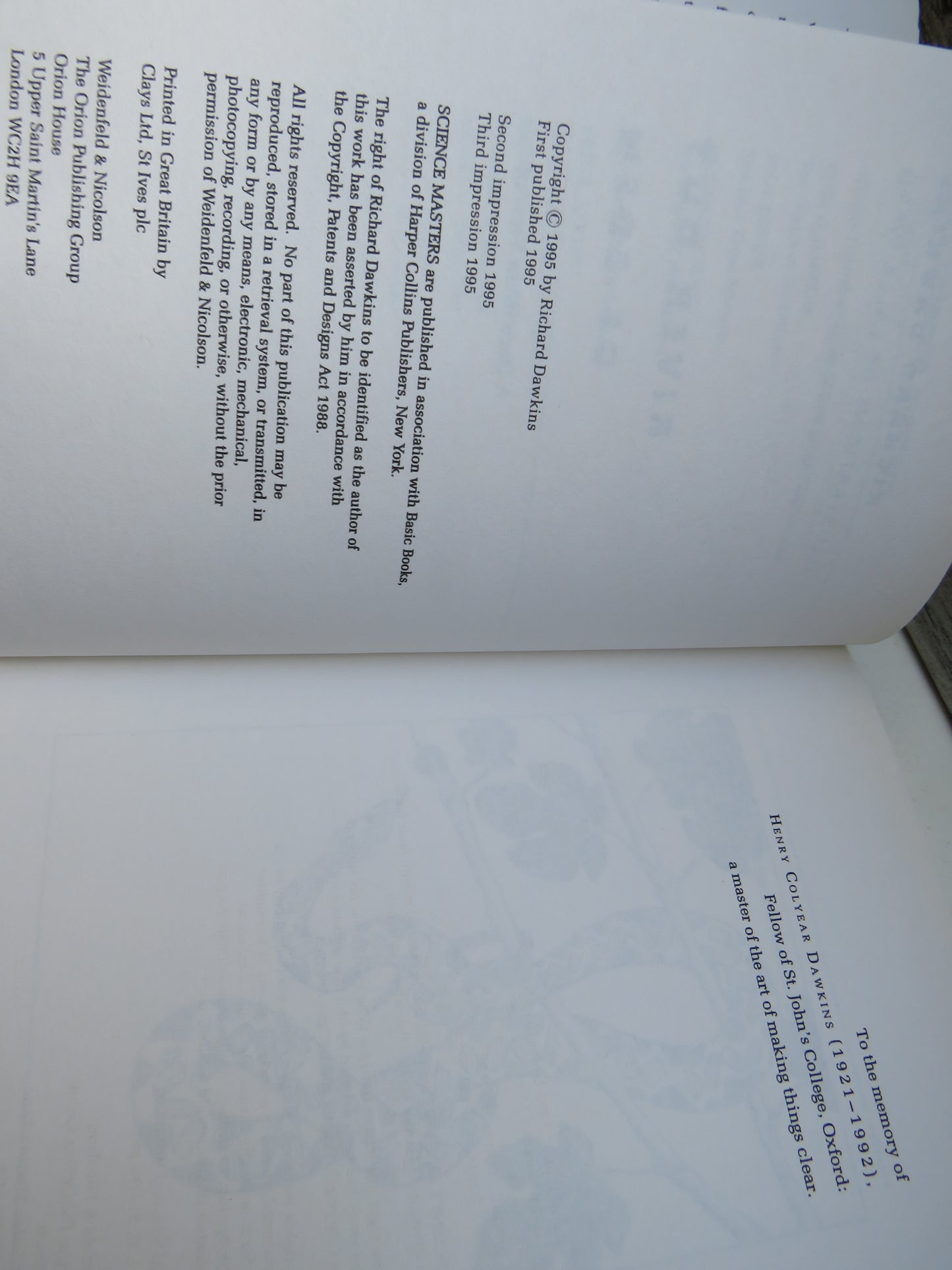 River Out of Eden A Darwinian View of Life By Richard Dawkins 1995