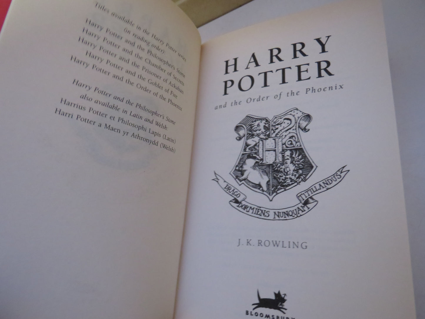 Harry Potter and The Order of The Phoenix By J.K. Rowling 2003