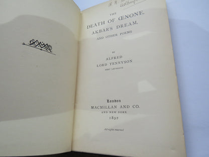The Death of Cenone, Akbar's Dream, and Other Poems By Alfred Lord Tennyson 1892, Antique Book book image 2