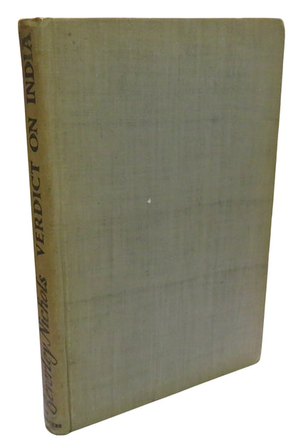 Verdict On India By Beverley Nichols 1944 book front cover