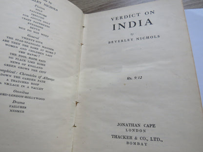 Verdict On India By Beverley Nichols 1944 book image 3