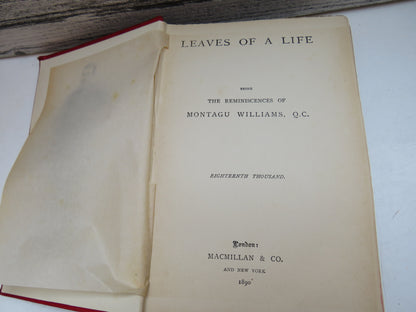 Leaves Of A Life being The Reminiscences of Montagu Williams, Q. C., 1890 book image 3