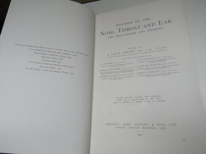 Diseases of the Nose, Throat and Ear For Practitioners and Students Edited By A. Logan Turner 1936 book image 3