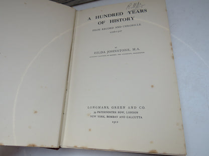A Hundred Years of History, From Record and Chronicle 1216-1327 by Hilda Johnstone, 1912 book image 3