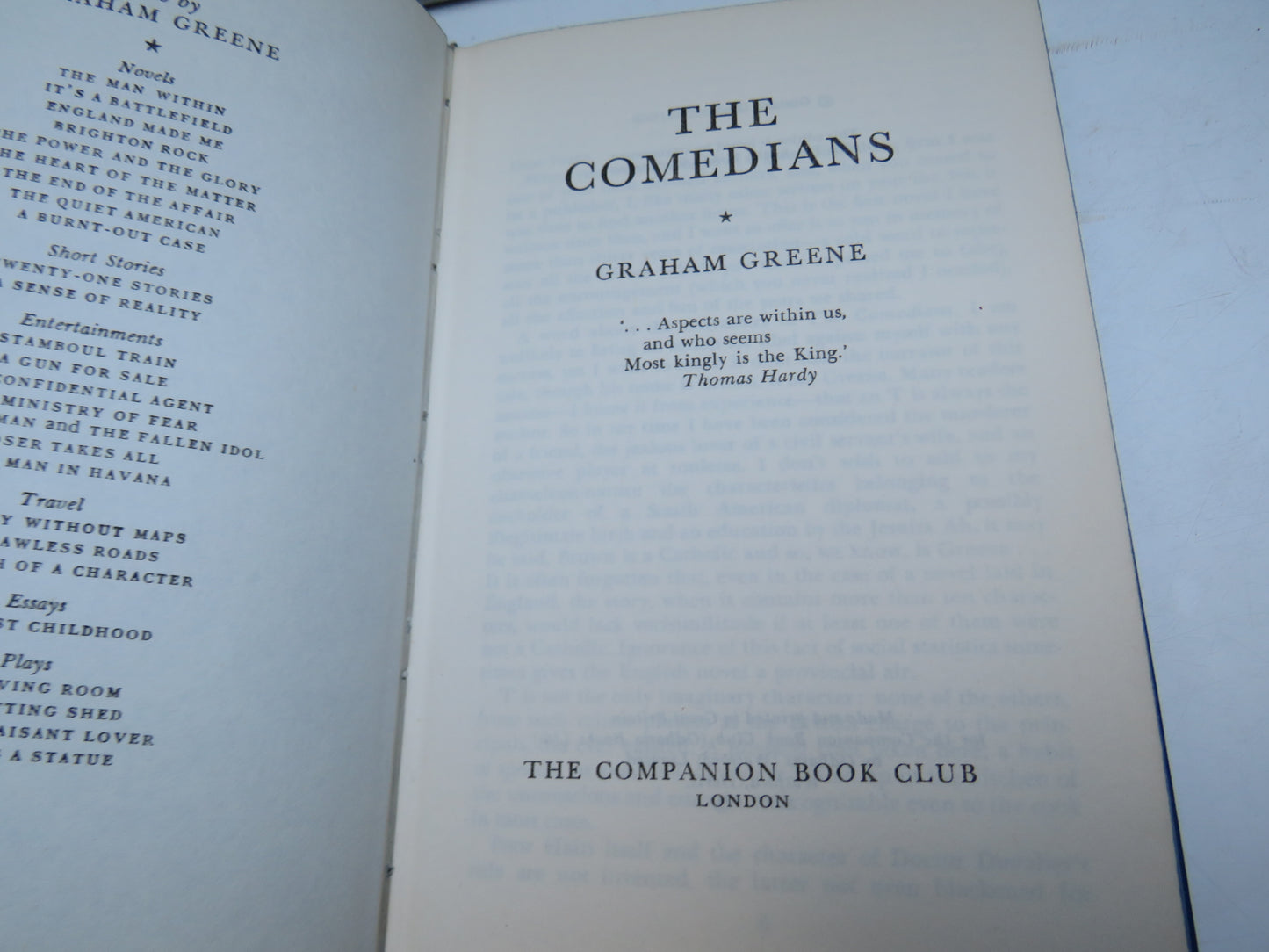 The Comedians By Graham Greene 1966