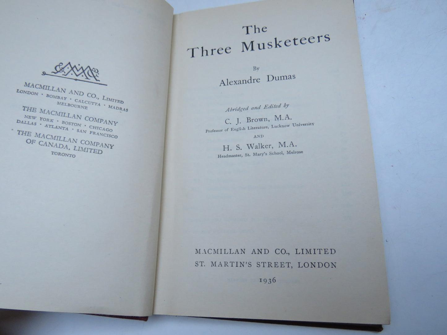 The Three Musketeers By Alexandre Dumas 1936
