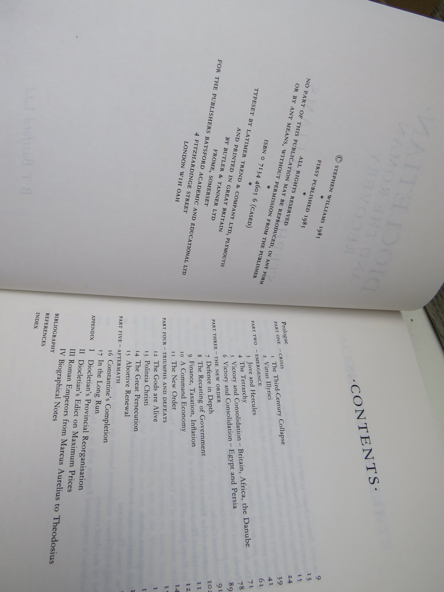 Diocletian and the Roman Recovery By Stephen Williams 1985