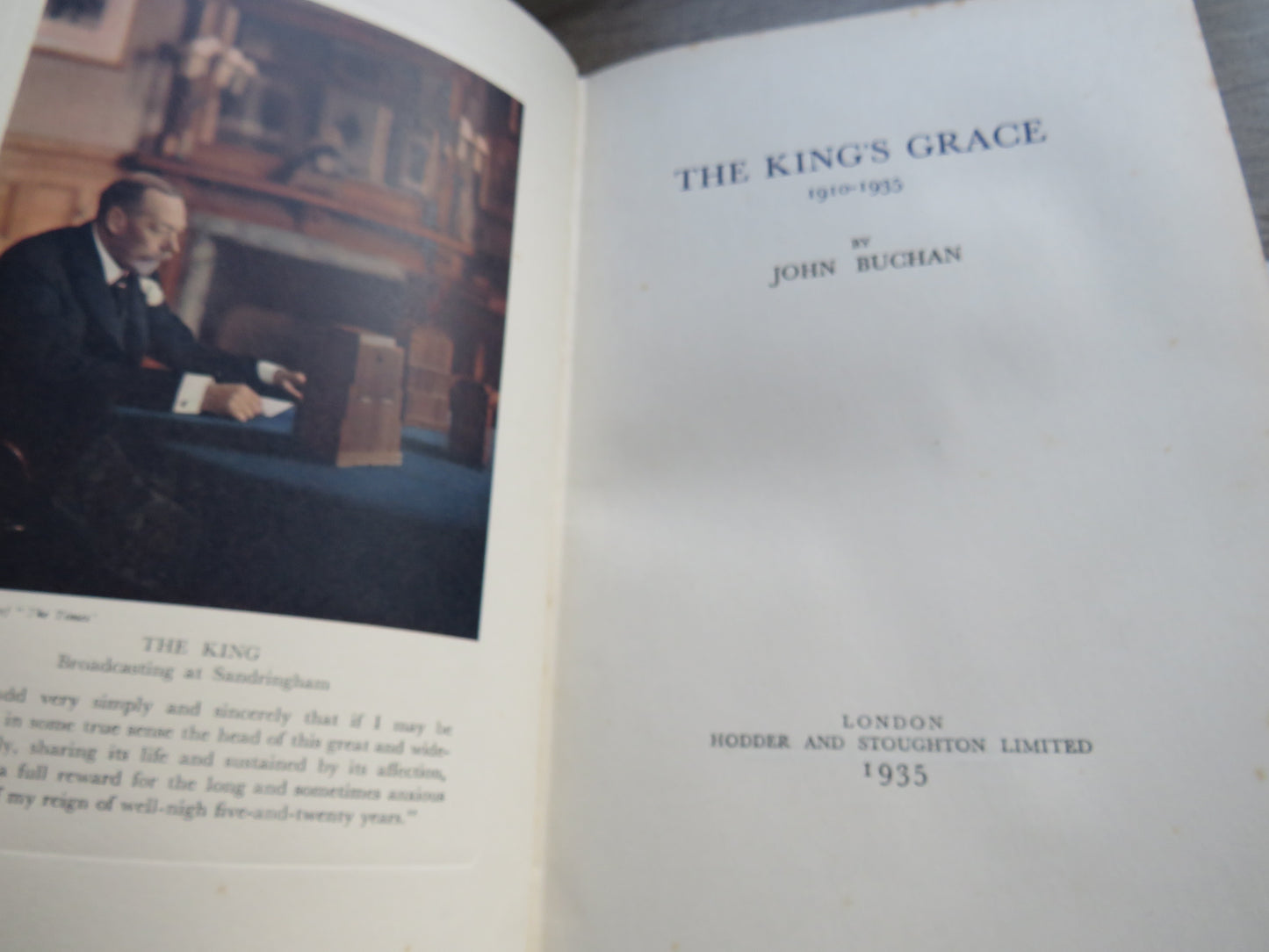 The King's Grace 1910-1935 By John Buchan 1935 1st Edition