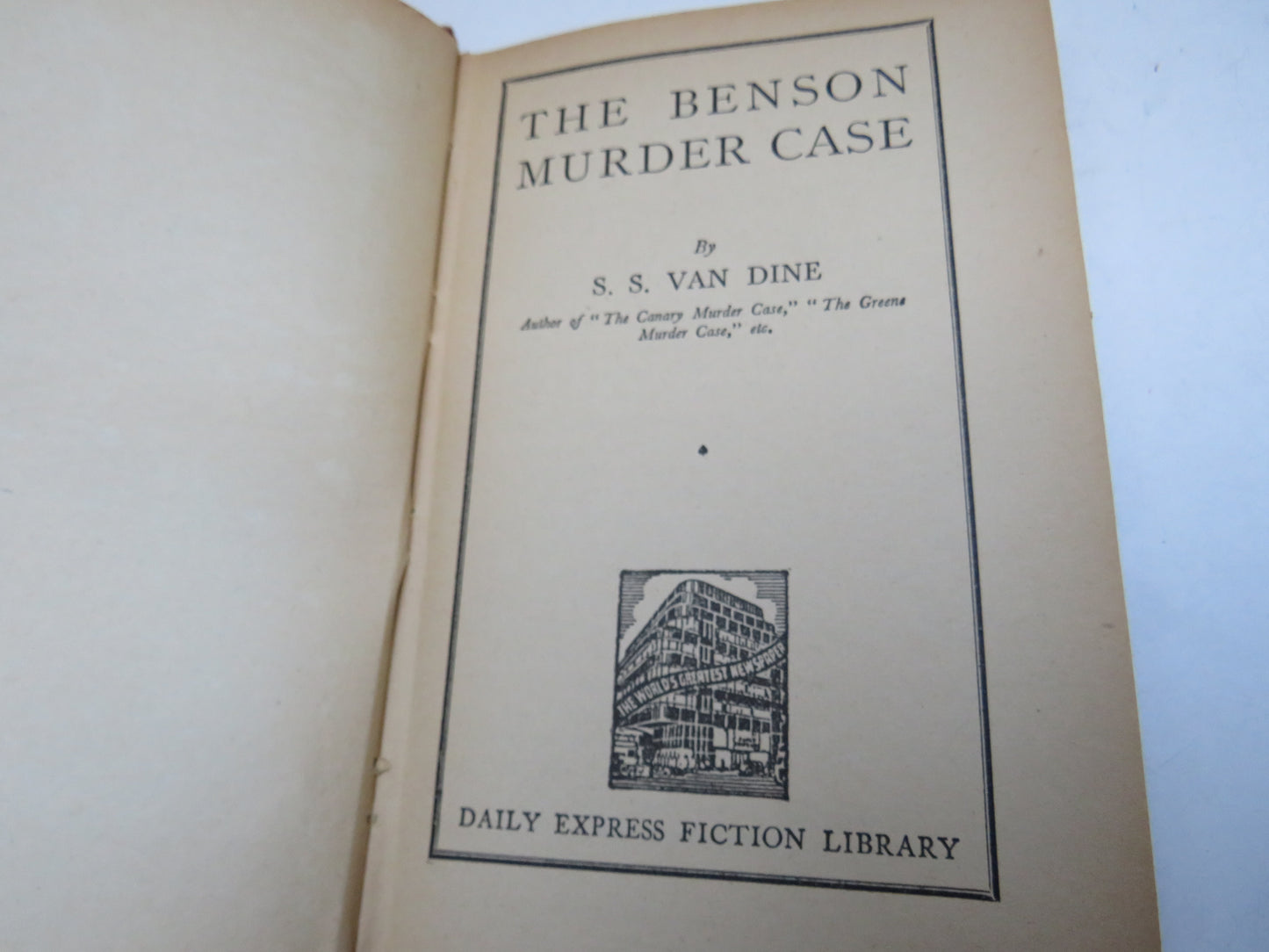 The Benson Murder Case By S.S. Van Dine