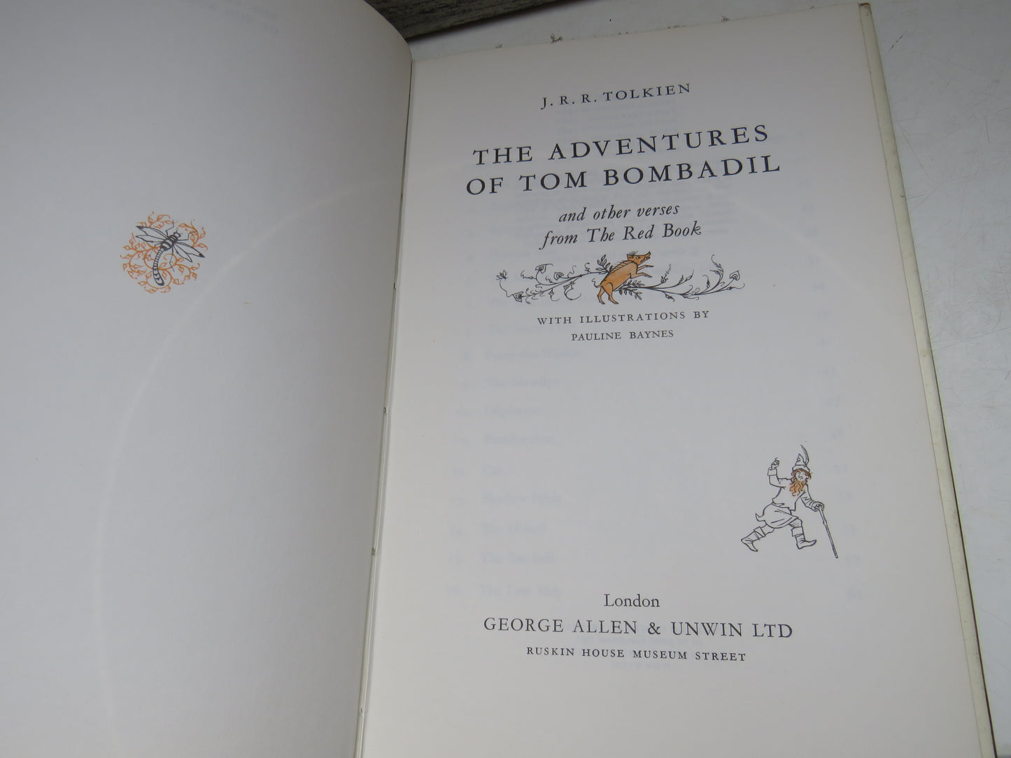 The Adventures If Tom Bombadil and Other Verses From The Red Book By J.R.R. Tolkien Illustrated by Pauline Baynes 1973