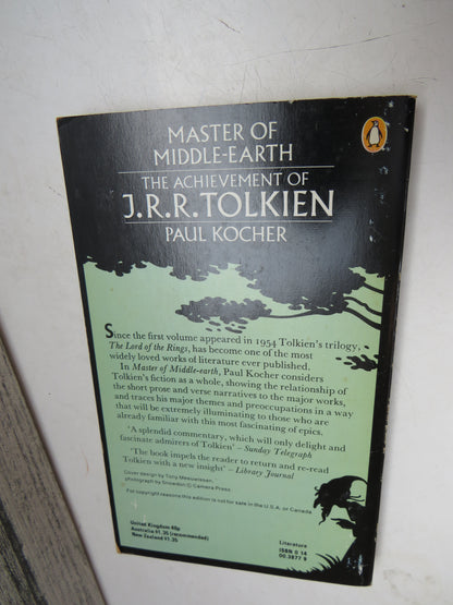 Master of Middle-Earth The Achievement of J.R.R. Tolkien In Fiction By Paul Kocher 1974 book image 2