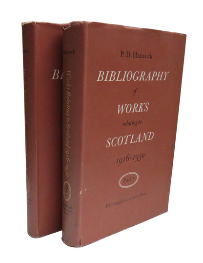 Bibliography Of Works Relating To Scotland 1916-1950 By P.D. Hancock 1959 book front cover
