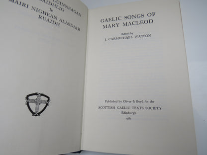 Gaelic Songs Of Mary Macleod Edited By J. Carmichael Watson 1982 book image 3