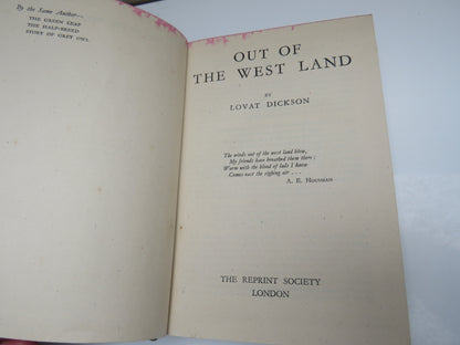 Out of The West Land By Lovat Dickson 1945 book image 4