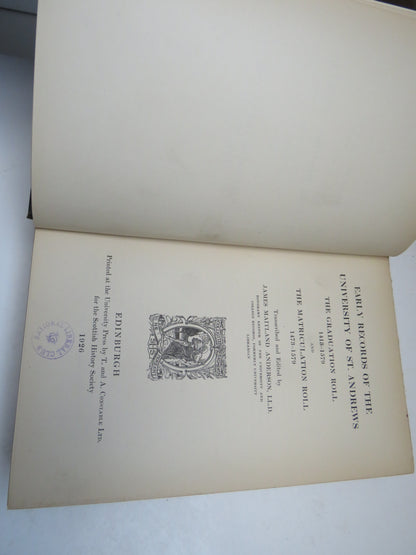 Early Records Of The University of St. Andrews The Graduation Roll 1413-1579 and The Matriculation R book image 5