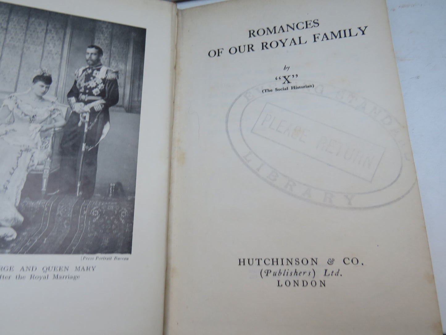 Romances of our Royal Family By "X" The Social Historian