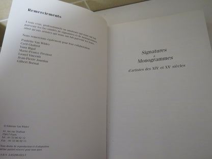 Signatures & Monogrammes, d' artistes des XIX et XX siecles, 1998 book image 4