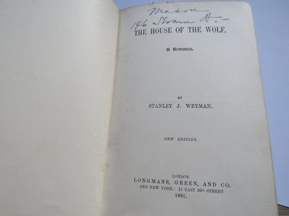 The House of the Wolf A Romance By Stanley J. Weyman 1891 1st Edition book image 2