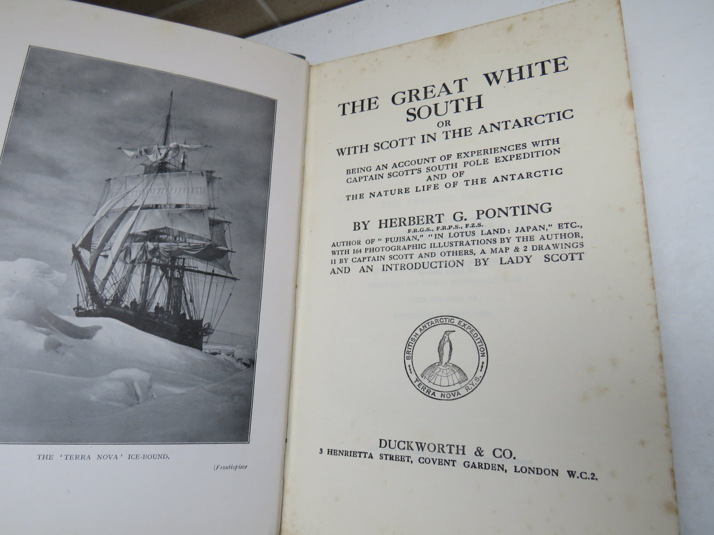 The Great White South Or With Scott In The Antarctic By Herbert G. Ponting 1924