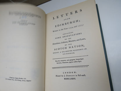 Letters From Edinburgh Written In The Years 1774 and 1775 By Edward Topham 1971 book image 4