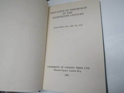 Education In Edinburgh in the Eighteenth Century By Alexander Law 1965 book image 3