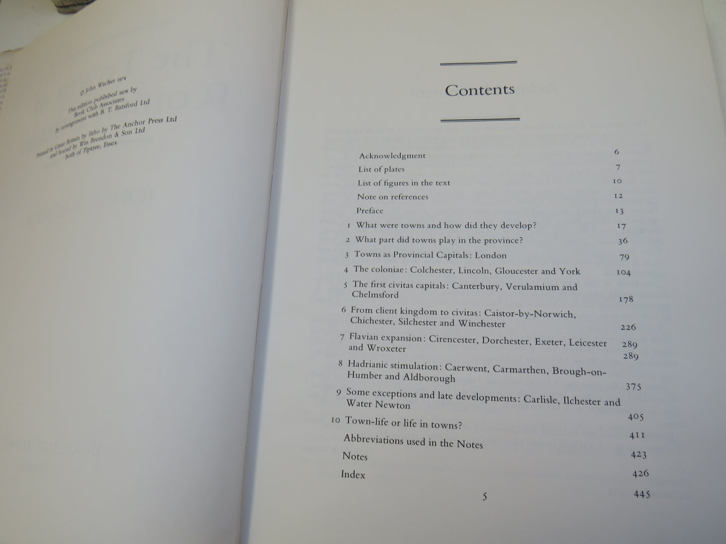 The Towns of Roman Britain By John Wacher 1976