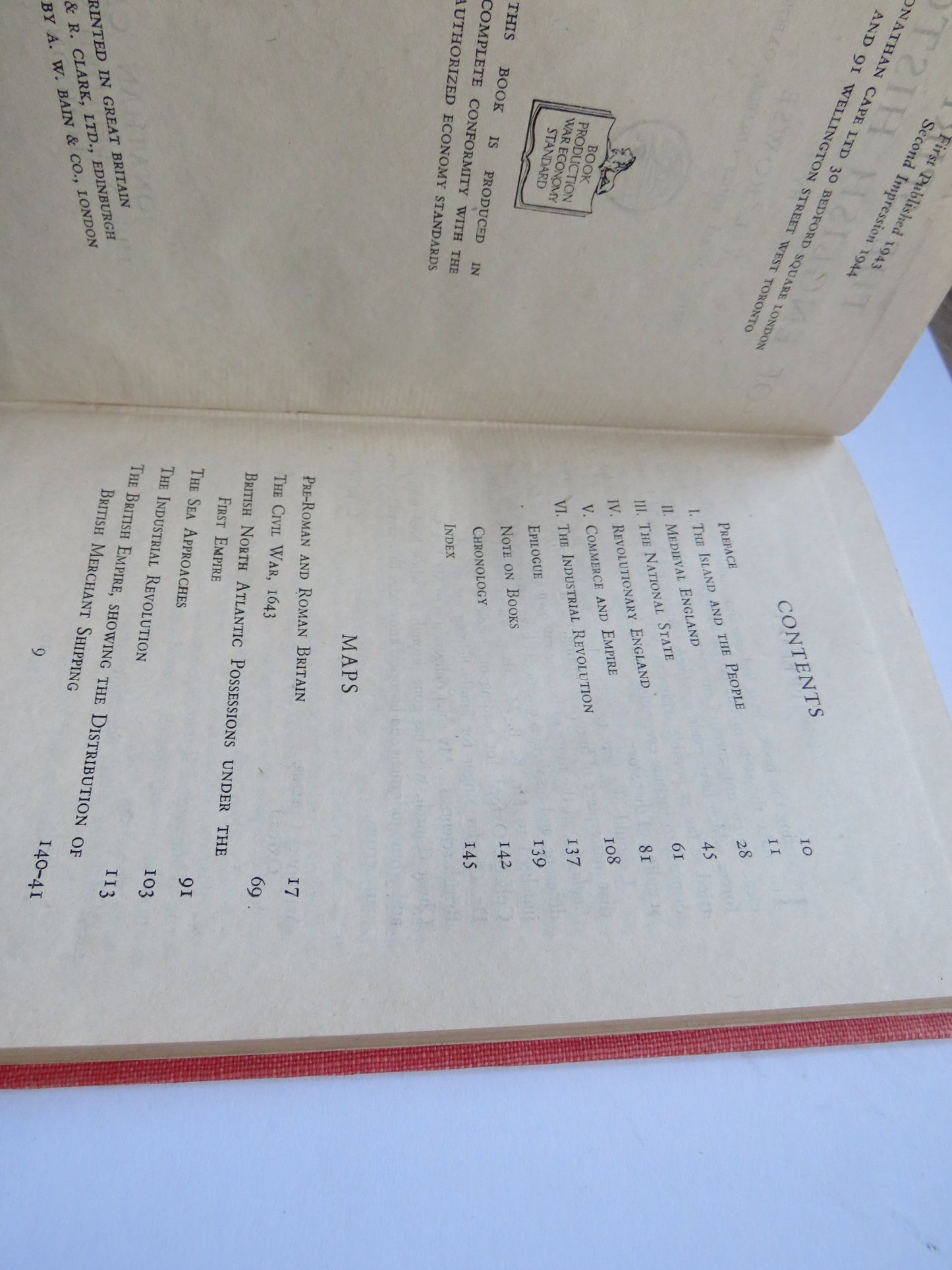 The Spirit of English History By A. L. Rowse 1944
