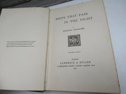 Ships That Pass In The Night By Beatrice Harraden 1894 book image 5