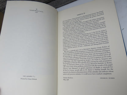 Calendar of Papal Letters To Scotland of Clement VII of Avignon 1378-1394 Edited By Charles Burns 1976