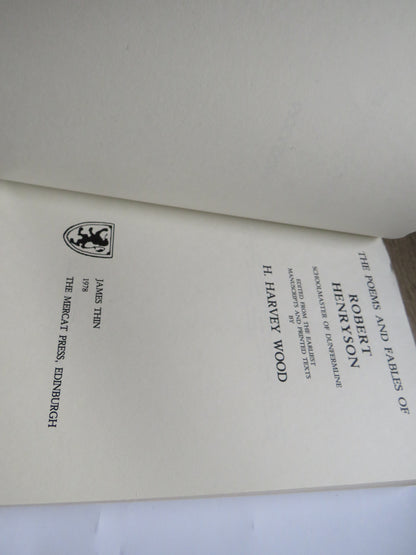 The Poems and Fables of Robert Henryson Schoolmaster of Dunfermline By H. Harvey Wood 1978 book image 2