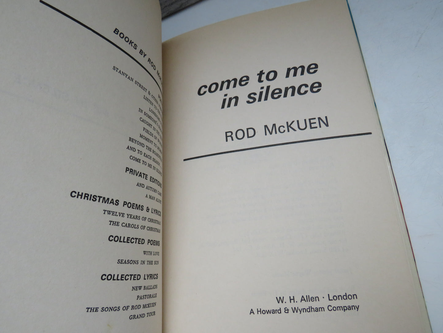 Come To Me In Silence By Rod McKuen 1976