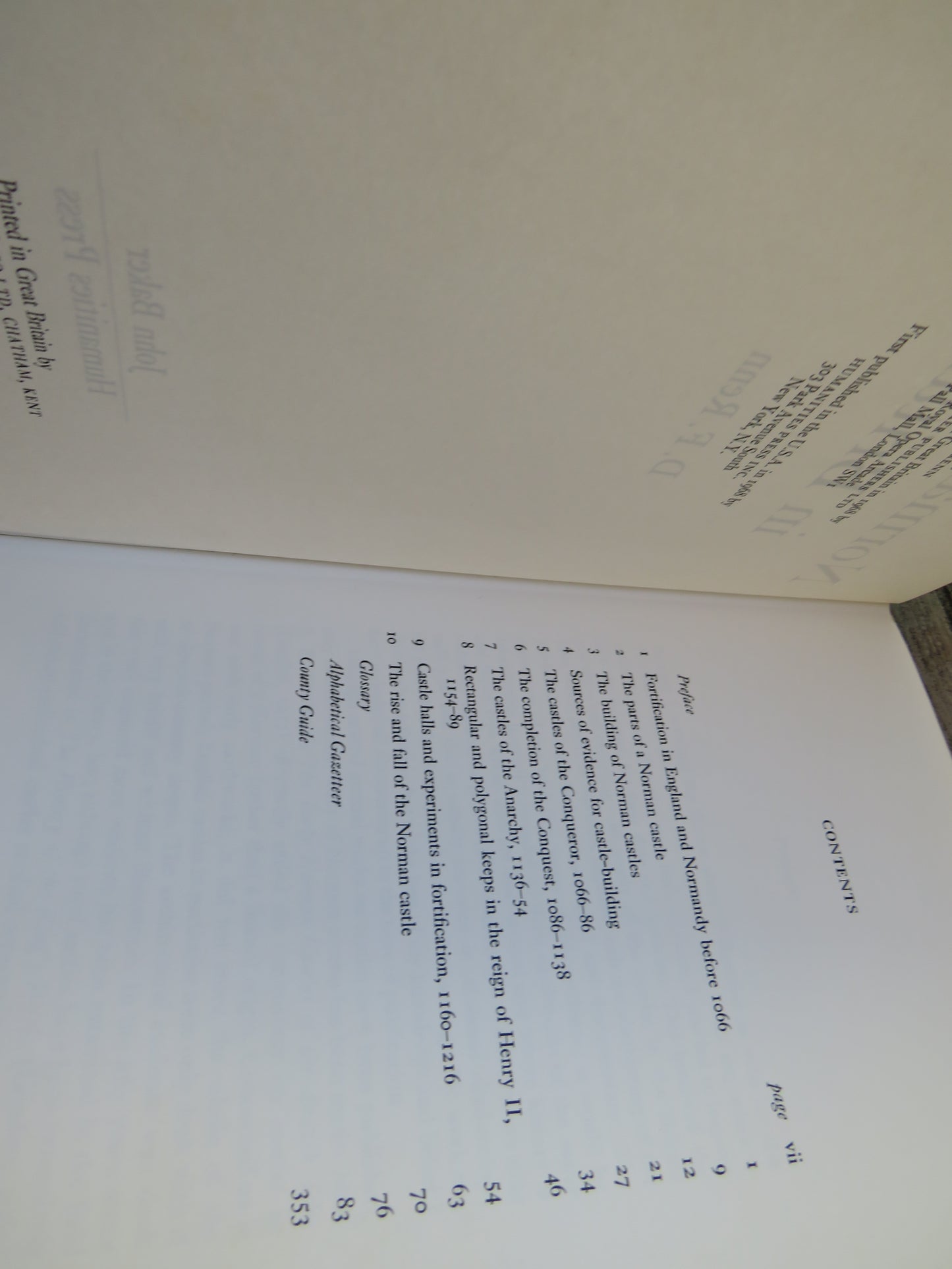 Norman Castles In Britain By D. F. Renn 1968