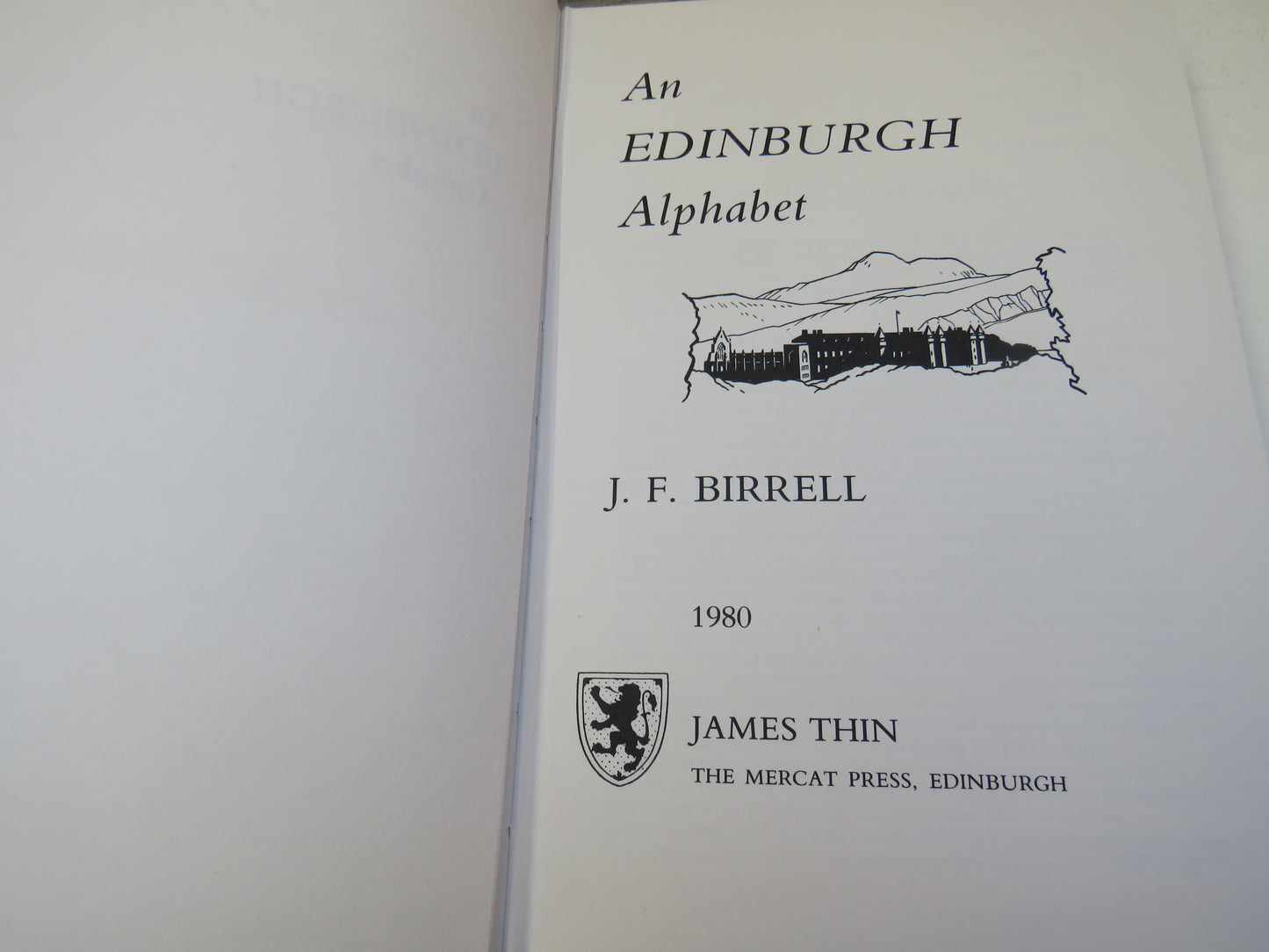 An Edinburgh Alphabet By J. F. Birrell 1980