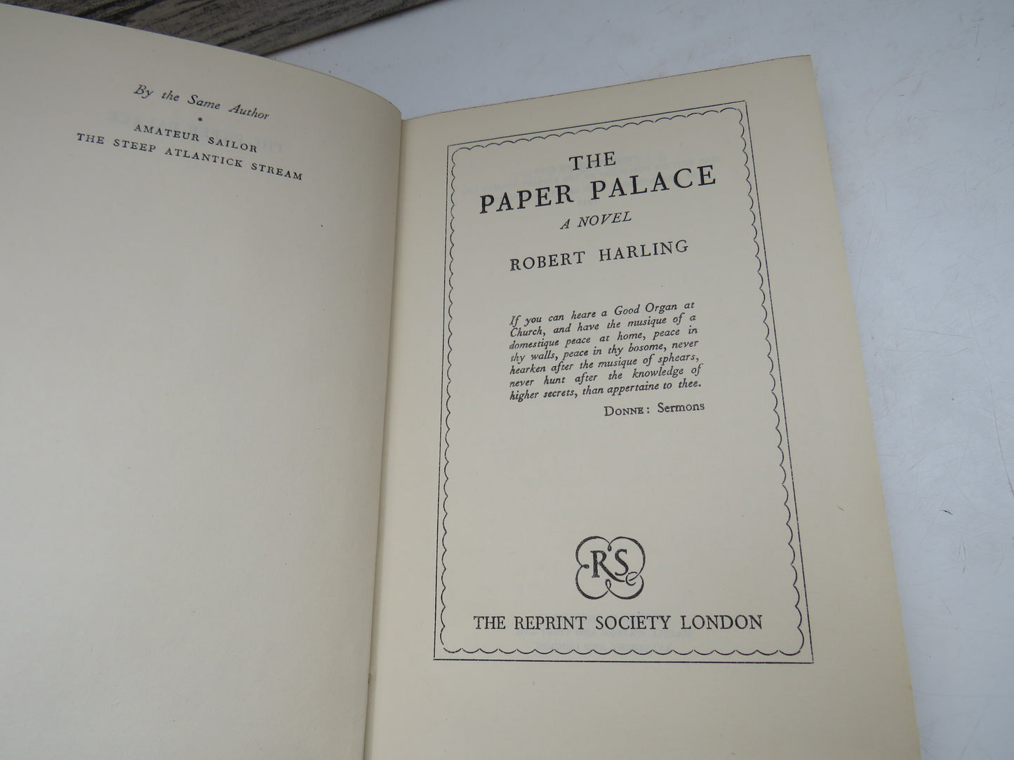 The Paper Palace A Novel By Robert Harling 1952
