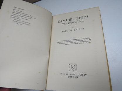 Samuel Pepys, The Years of Peril by Arthur Bryant, 1952 book image 3