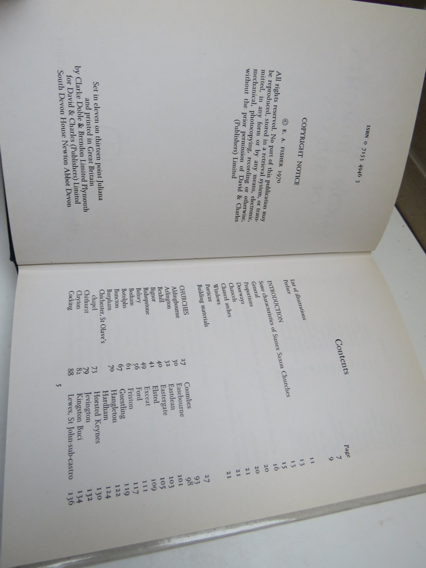 The Saxon Churches Of Sussex By E. A. Fisher 1970