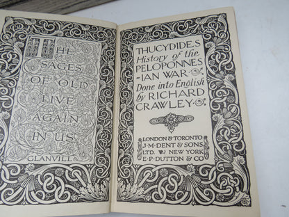 Thucydides History of the Peloponnesian War Done Into English By Richard Crawley 1933