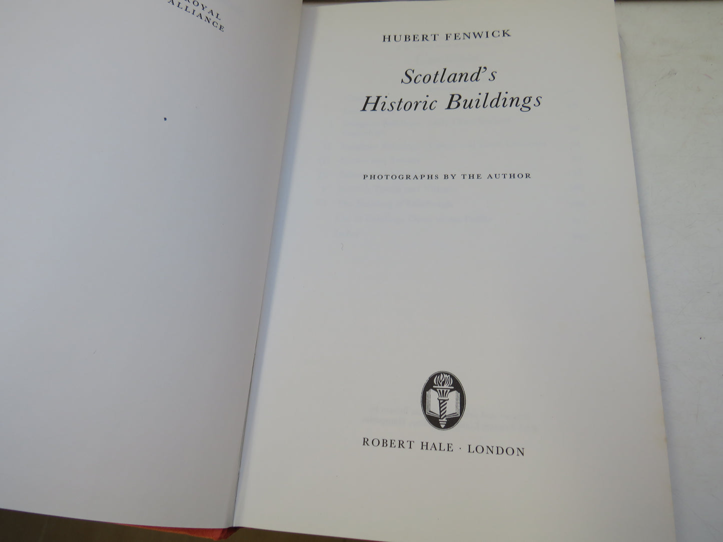 Scotland's Historic Buildings By Hubert Fenwick 1974