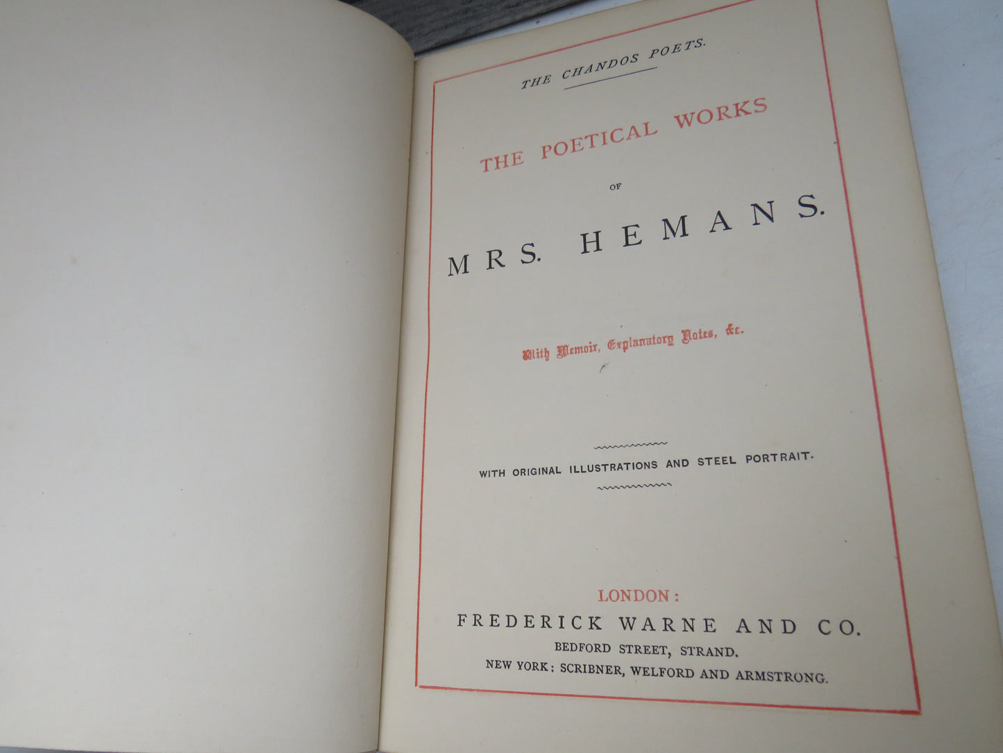 The Poetical Works of Felicia Hemans The Chandos Poets