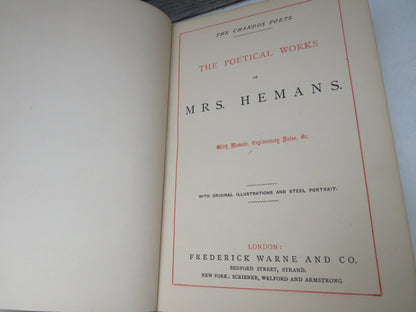 The Poetical Works of Felicia Hemans The Chandos Poets
