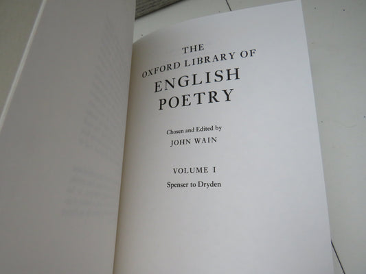 The Oxford Library of English Poetry 1986 3 Volumes