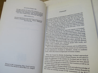 Scotland's Roman Remains An Introduction and Handbook By Lawrence Keppie 1986 Author Signed