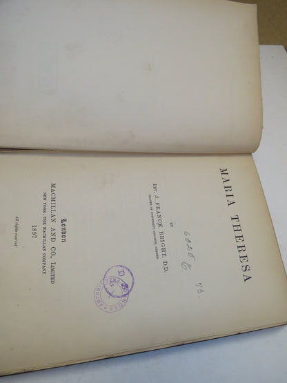 Maria Theresa By Rev. J. Franck Bright 1897 book image 5